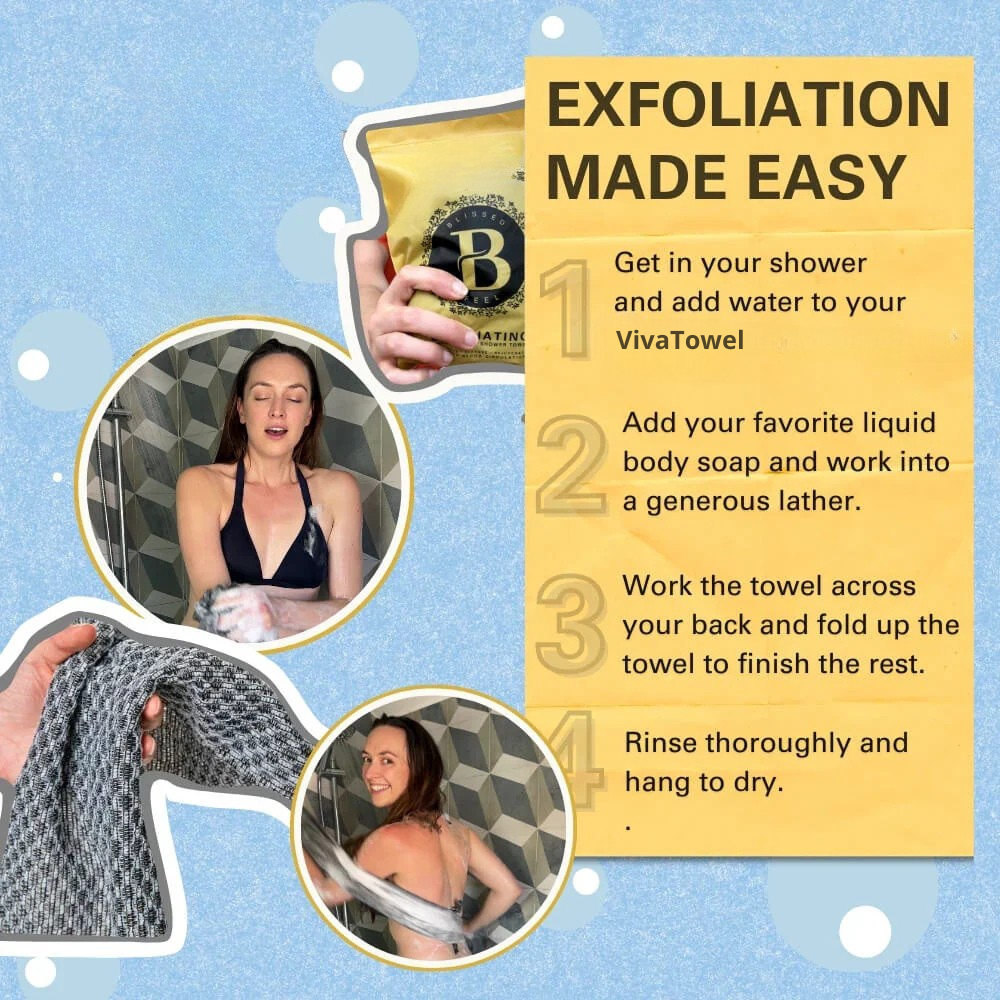 Viva Exfoliating Antibacterial Shower Towel